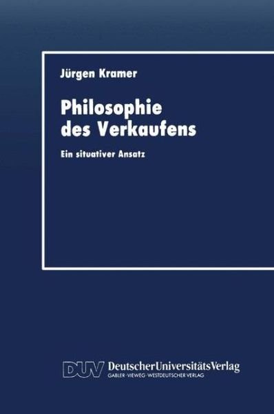 Cover for Jurgen Kramer · Philosophie des Verkaufens (Paperback Book) [1993 edition] (1993)