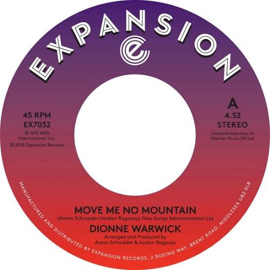 Move Me No Mountain / (i'm) Just Being Myself - Dionne Warwick - Muziek - EXPANSION - 5019421287322 - 16 maart 2018
