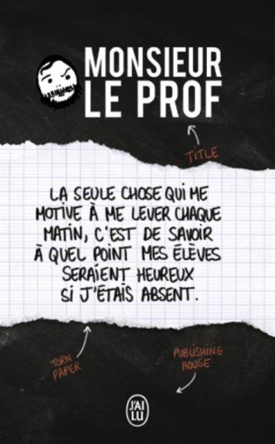 Cover for Anonyme · Monsieur le prof (Paperback Book) (2018)