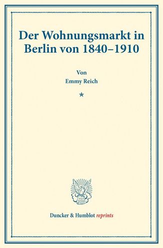 Cover for Reich · Der Wohnungsmarkt in Berlin von 1 (Book) (2017)