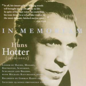 In Memoriam - Hans Hotter - Musiikki - MUSIC & ARTS - 0017685106323 - tiistai 27. huhtikuuta 2004