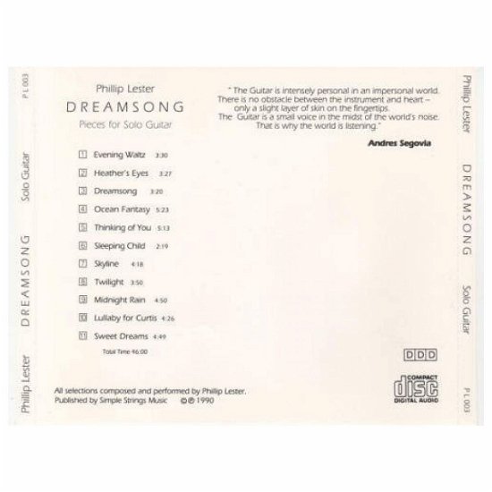 Cover for Phillip Lester · Dreamsong (CD) (2001)