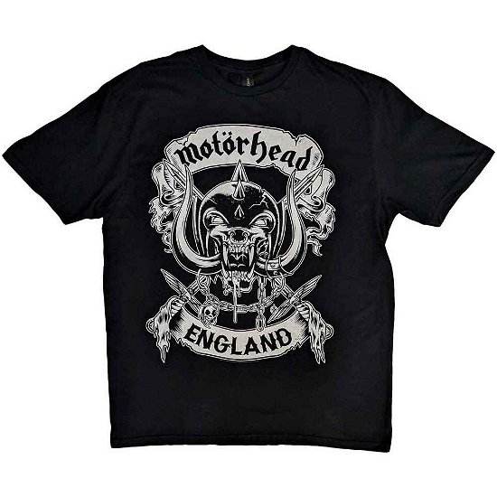 Motorhead Unisex T-Shirt: Crossed Swords England Crest - Motörhead - Merchandise - Global - Apparel - 5055979996323 - January 16, 2020