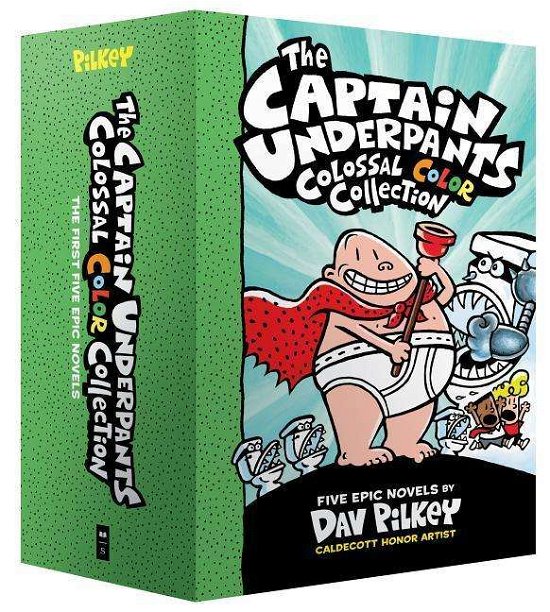 The Captain Underpants Colossal Color Collection (Captain Underpants #1-5 Boxed Set) - Captain Underpants - Dav Pilkey - Livros - Scholastic Inc. - 9781338603323 - 3 de setembro de 2019