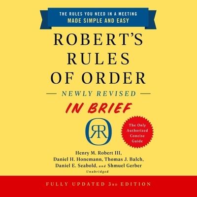 Cover for Henry M Robert · Robert's Rules of Order Newly Revised in Brief, 3rd Edition (CD) (2022)