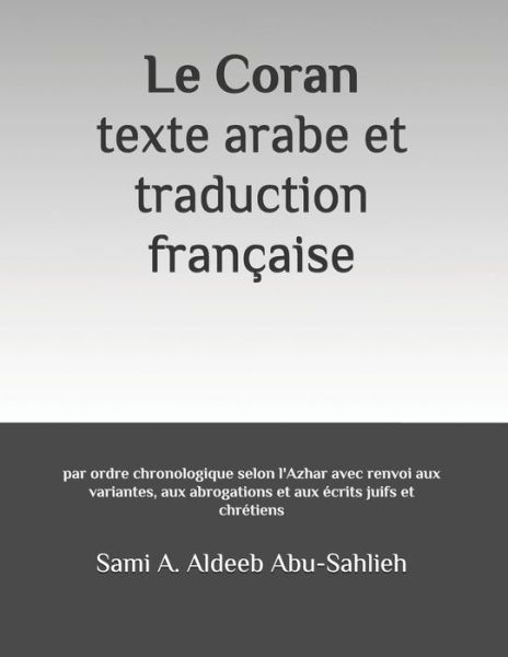 Cover for Sami a Aldeeb Abu-Sahlieh · Le Coran (Paperback Book) (2018)