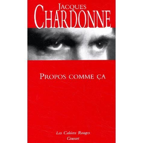 Cover for Jacques Chardonne · Propos comme  \ca (Paperback Book) (2019)