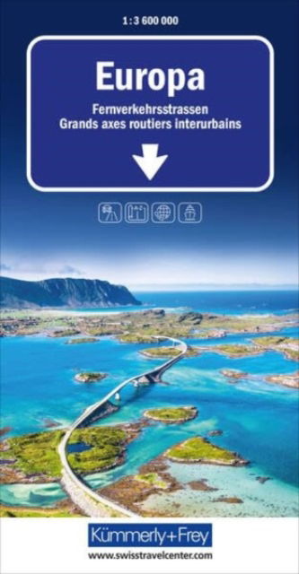 Europe long-distance traffic routes - Road maps -  - Książki - Kummerly & Frey,Switzerland - 9783259018323 - 