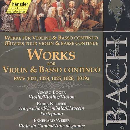 Sonatas for Violin & Basso Continuo 123 - Bach / Egger / Kleiner / Weber - Music - HAE - 0040888212324 - July 25, 2000