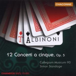 Albinoni  12 Concerti A Cinque - Collegium Musicum 90standage - Musiikki - CHACONNE - 0095115066324 - maanantai 2. lokakuuta 2000
