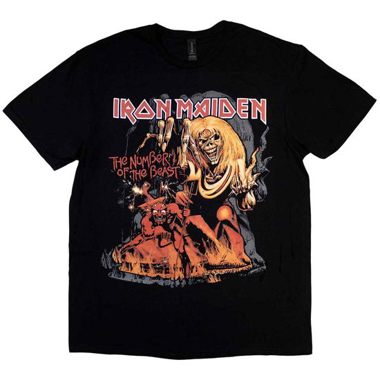 Iron Maiden Unisex T-Shirt: Number Of The Beast Graphic - Iron Maiden - Merchandise - Global - Apparel - 5055295345324 - 26. november 2018