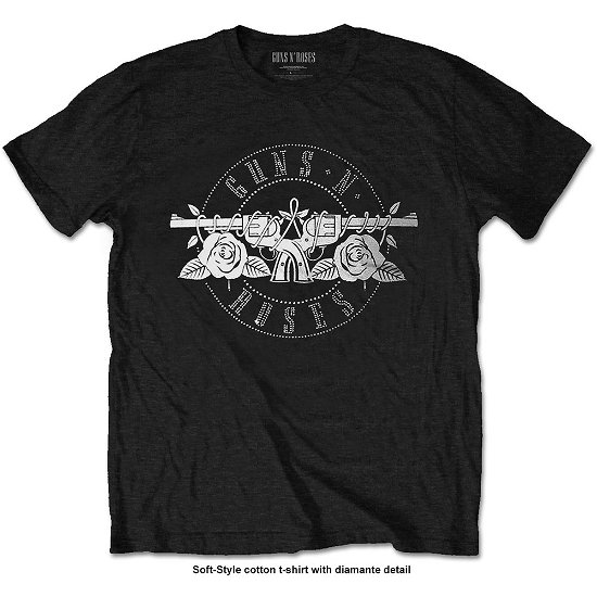 Cover for Guns N Roses · Guns N' Roses Unisex T-Shirt: Circle Logo (Embellished) (T-shirt) [size S] [Black - Unisex edition]