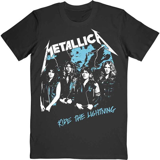 Metallica Unisex T-Shirt: Vintage Ride The Lightning (Black) - Metallica - Produtos - PHD - 5056187744324 - 19 de abril de 2021