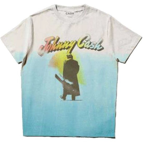 Johnny Cash Unisex T-Shirt: Walking Guitar (Wash Collection) - Johnny Cash - Mercancía -  - 5056561034324 - 