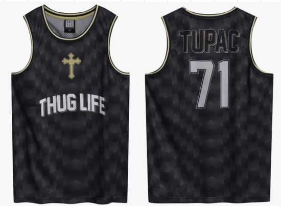 Tupac Thug Life Black Basketball Jersey Large - Tupac - Merchandise - AMPLIFIED - 5056770036324 - 8. april 2025