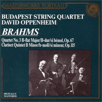 Cover for Oppenheim David / Budapest String Quartet · String Quartet Op. 67 / Clarinet Quintet in B Minor Op. 115 (CD) (1989)