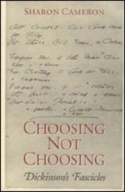 Cover for Sharon Cameron · Choosing Not Choosing (Hardcover Book) (1993)