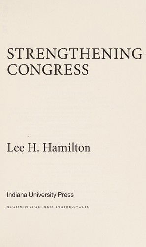 Cover for Lee H. Hamilton · Strengthening Congress (Hardcover bog) (2009)