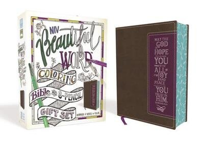 Cover for Zondervan · NIV, Beautiful Word Coloring Bible and 8-Pencil Gift Set, Leathersoft, Brown Hundreds of Verses to Color (Book) (2018)