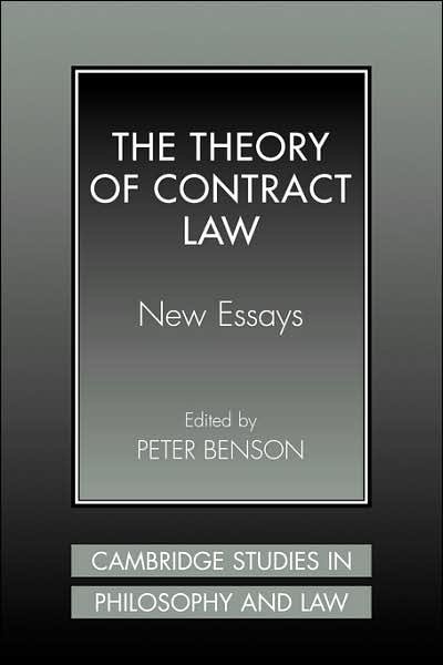 Cover for Peter Benson · The Theory of Contract Law: New Essays - Cambridge Studies in Philosophy and Law (Taschenbuch) (2007)