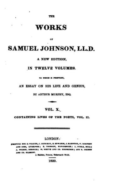 Cover for Samuel Johnson · The Works of Samuel Johnson - Vol. X (Taschenbuch) (2015)