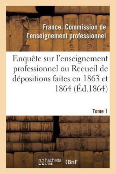 Cover for France Enseignement · Enquete Sur l'Enseignement Professionnel, Depositions Faites En 1863 Et 1864, Commission Tome 1 (Paperback Book) (2016)