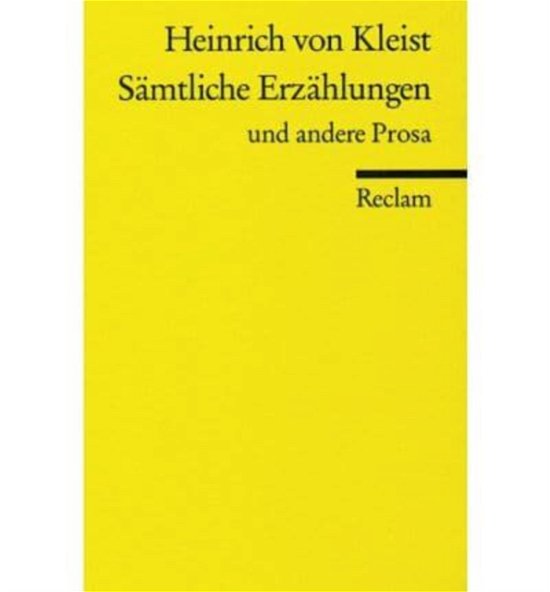 Cover for H Von Kleist · Samtliche Erzahlungen (Paperback Book)