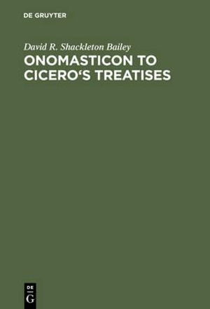 Shackleton Bailey:Onomasticon to Cicero - Cicero - Books - K.G. SAUR VERLAG - 9783598774324 - 1996