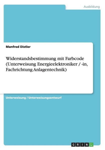 Cover for Distler · Widerstandsbestimmung mit Farbc (Book) [German edition] (2013)