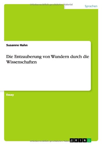 Cover for Susanne Hahn · Die Entzauberung von Wundern durch die Wissenschaften (Paperback Book) [German edition] (2014)