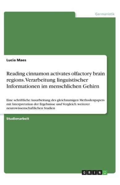 Cover for Maes · Reading cinnamon activates olfacto (Book)