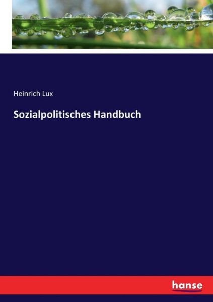 Sozialpolitisches Handbuch - Lux - Libros -  - 9783744658324 - 9 de marzo de 2017