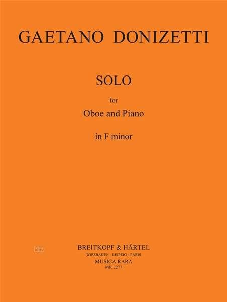 Cover for Gaetano Donizetti · Solo in F Minor Oboe &amp; Piano (N/A) (2018)