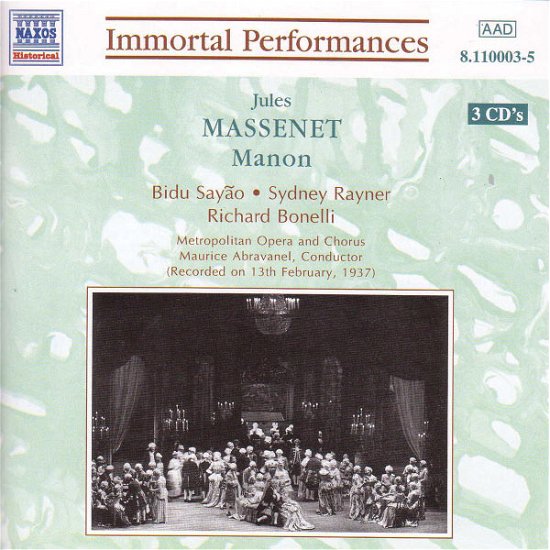 Massenet: Manon / Various - Massenet: Manon / Various - Música - NH - 0636943100325 - 22 de diciembre de 1997