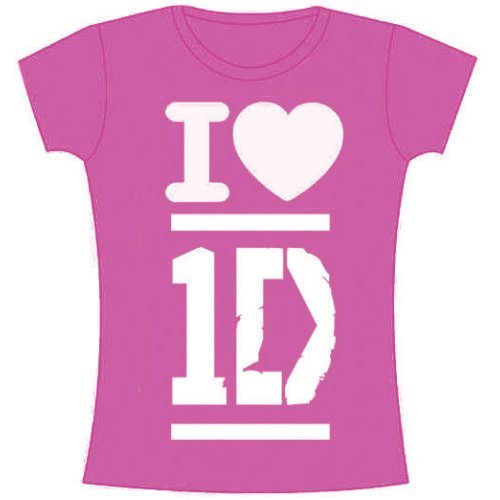 One Direction Ladies T-Shirt: I Love (Skinny Fit) - One Direction - Merchandise - ROFF - 5055295351325 - 13. Mai 2013