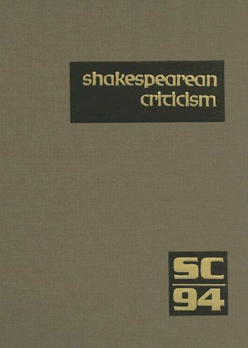 Cover for Michelle Lee · Shakespearean Criticism: Excerpts from the Criticism of William Shakespeare's Plays &amp; Poetry, from the First Published Appraisals to Current Evaluations (Shakespearean Criticism (Gale Res)) (Hardcover Book) (2006)