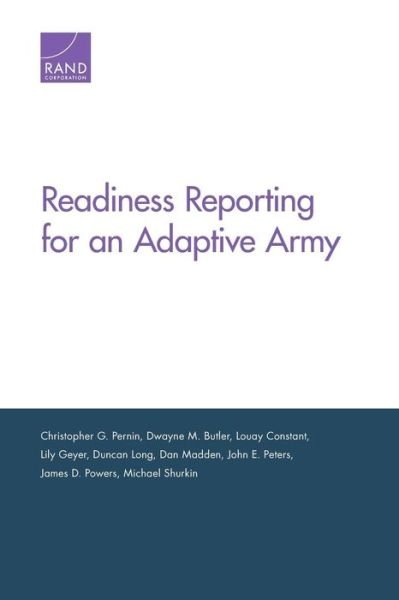 Cover for Christopher G. Pernin · Readiness Reporting for an Adaptive Army (Taschenbuch) (2013)