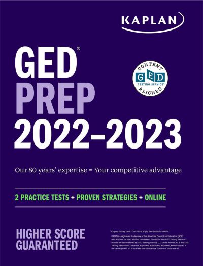 Cover for Caren Van Slyke · GED Test Prep 2022-2023: 2 Practice Tests + Proven Strategies + Online - Kaplan Test Prep (Paperback Book) [Revised edition] (2021)