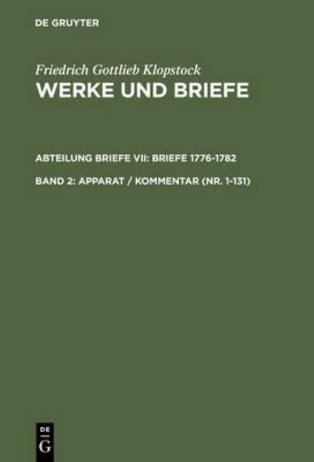 Cover for Klopstock · Werke.Abt.Brie.1776-1782.7 (Book) (1982)