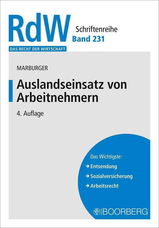 Cover for Marburger · Auslandseinsatz von Arbeitneh (N/A)