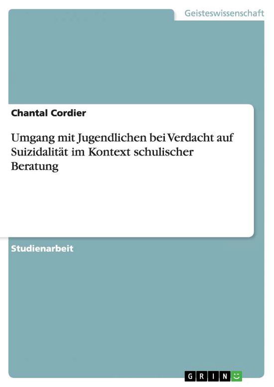 Cover for Cordier · Umgang mit Jugendlichen bei Ver (Book) [German edition] (2008)