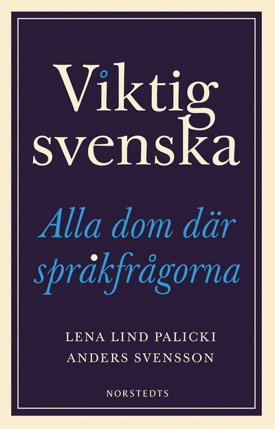 Cover for Lena Lind Palicki · Viktig svenska : Alla dom där språkfrågorna (Bound Book) (2023)