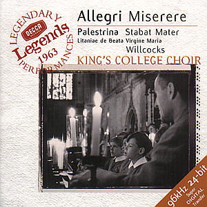 Cover for Kings College Choir / Willcocks · Allegri / Miserere (CD) (1999)