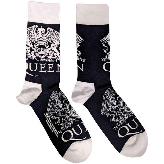 Cover for Queen · Queen Unisex Ankle Socks: White Crests (UK Size 7 - 11) (TØJ) [size M] [Blue - Unisex edition]