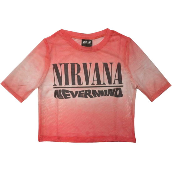 Nirvana Ladies Crop Top: Nevermind Wavy Logo (Mesh) - Nirvana - Fanituote -  - 5056561085326 - 