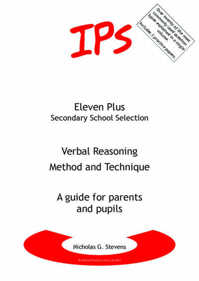 Cover for Nicholas Geoffrey Stevens · Verbal Reasoning - Method and Technique: A Guide for Parents and Pupils (Paperback Book) (2003)