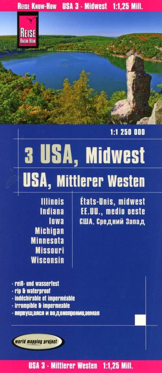 Cover for Reise Know-How · USA 3 Midwest (1.1.250.000): Illinois, Indiana, Iowa, Michigan, Minnesota, Missouri, Wisconsin (Landkart) (2019)