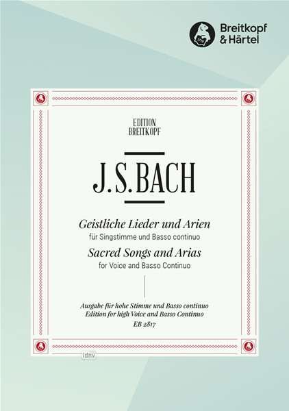 Cover for JS Bach · Geistl.Lieder u.Arien,Ho.EB2817 (Bog) (2018)