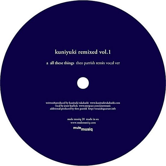 Cover for Kuniyuki · Remixed, Vol.1 Theo Parrish Remixes (12&quot;) (2008)