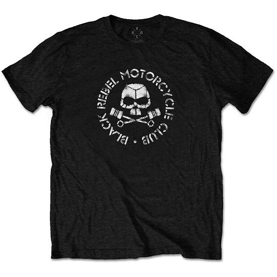 Black Rebel Motorcycle Club Unisex T-Shirt: Piston Skull - Black Rebel Motorcycle Club - Merchandise -  - 5056368687327 - 